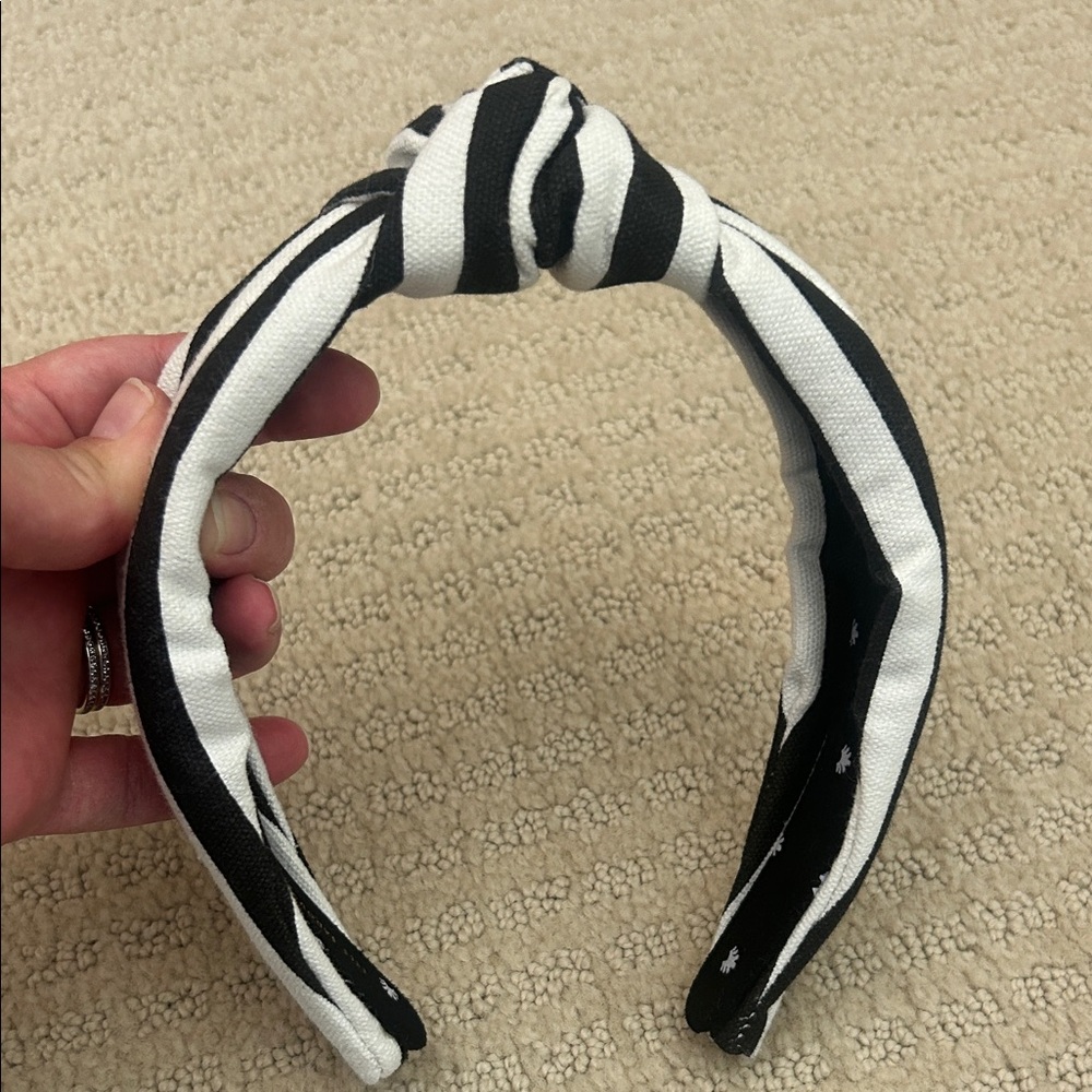 Lele Sadoughi Striped Black and White Headband